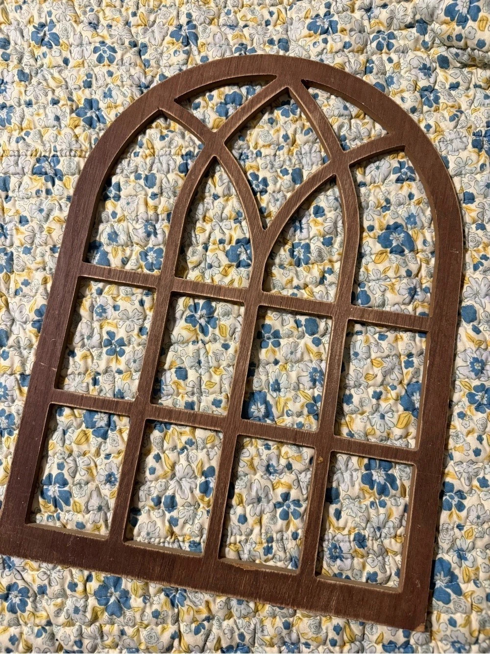 Arched Brown Window Wall Decor